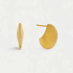Petite Pave Disc Earrings