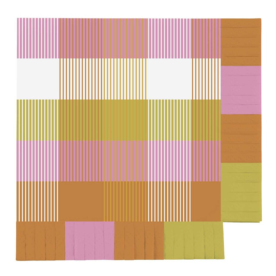 FRINGE NAPKIN- GINGHAM 16CT