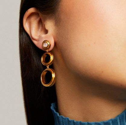 Signet Triple Drop Earring