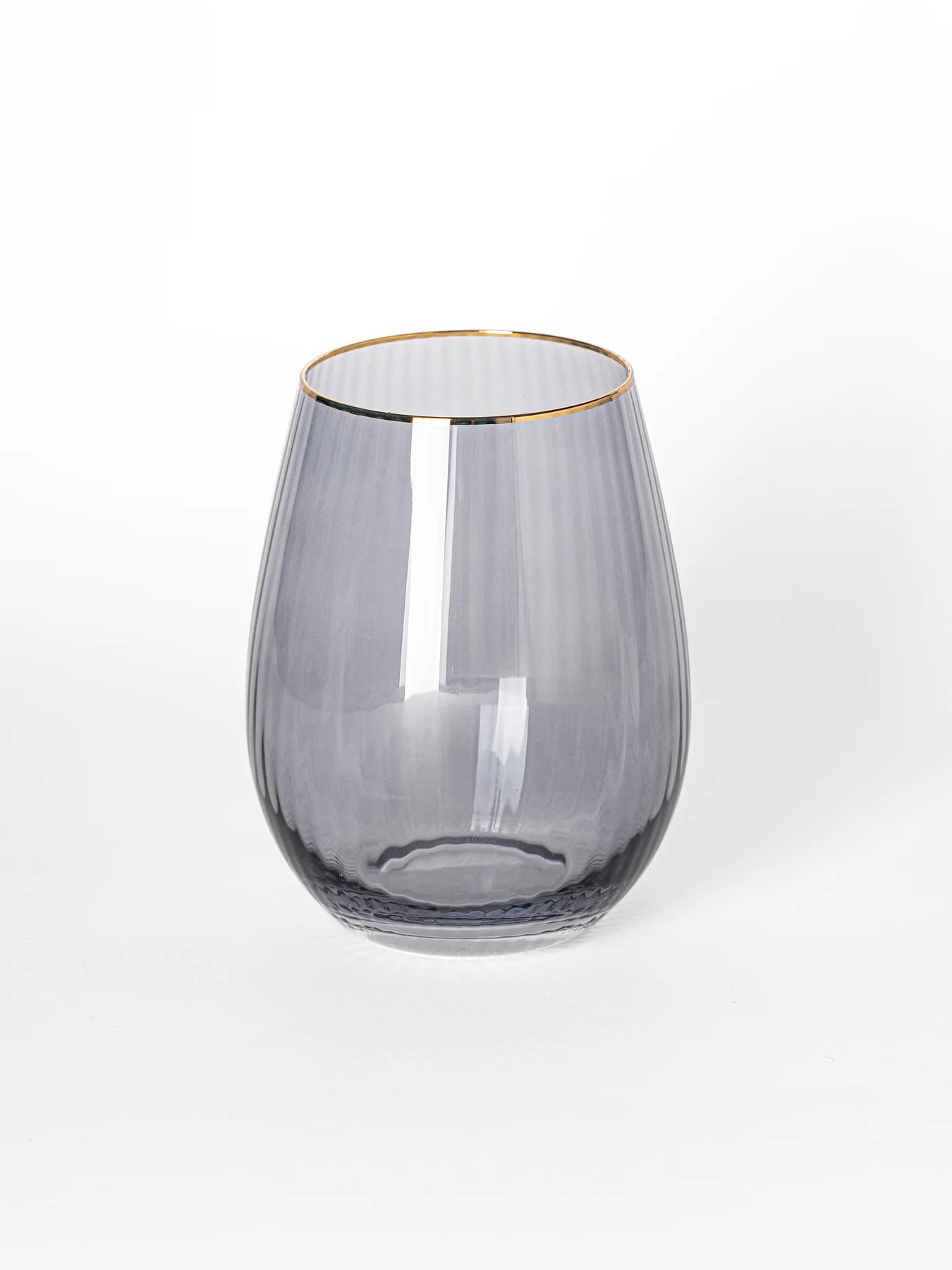Smoke Ribbed Wine Glass