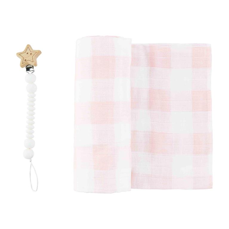 Gingham Swaddle & Pacy Clip Sets