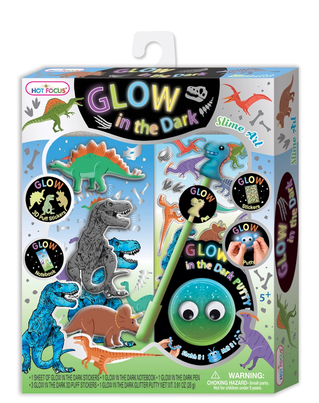 Glow in the Dark Slime Art, Dinosaur