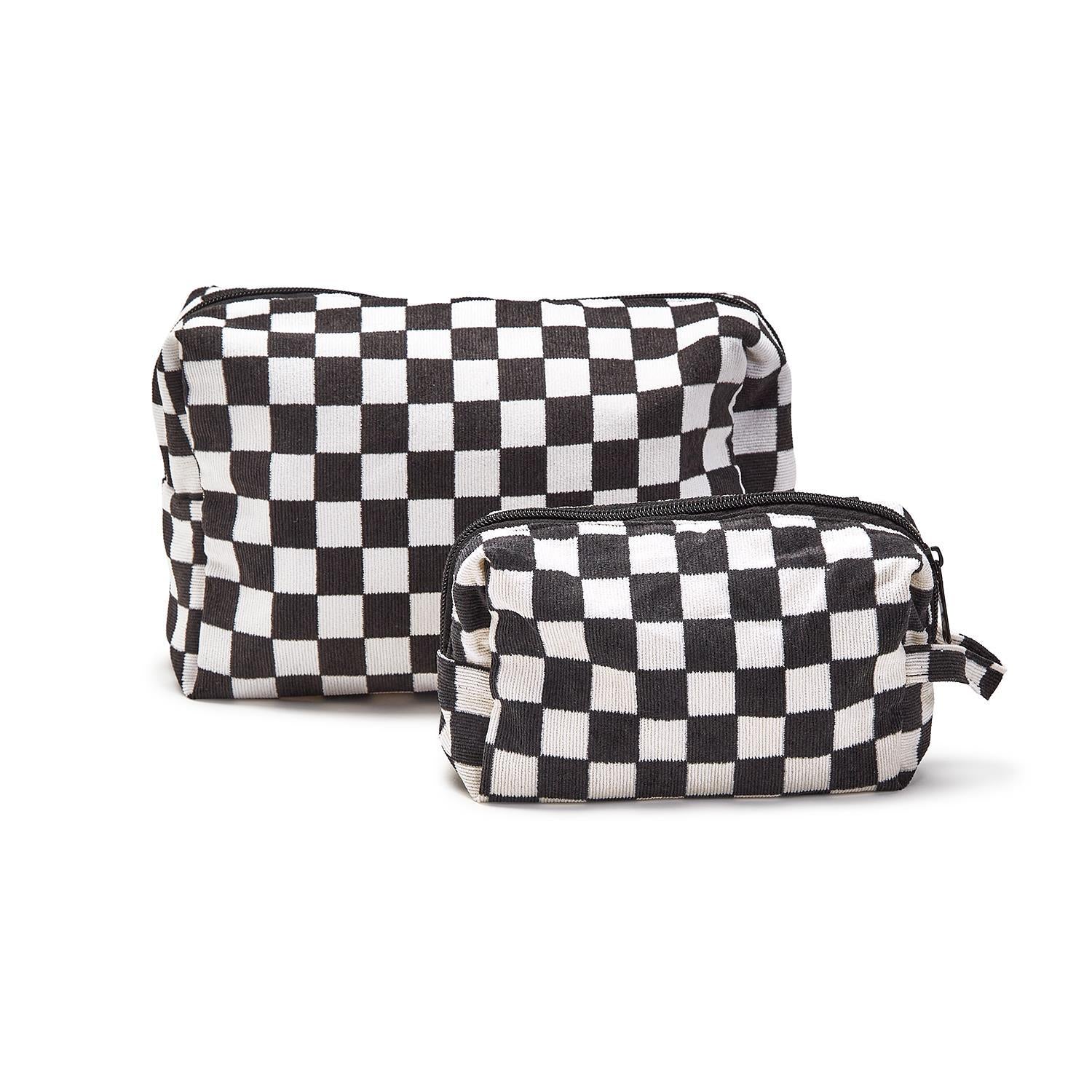 Corduroy Checkered Pouch