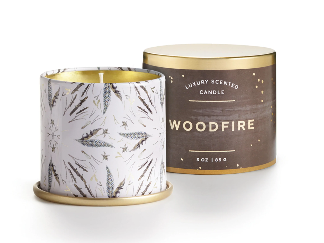 Woodfire Demi Tin Candle