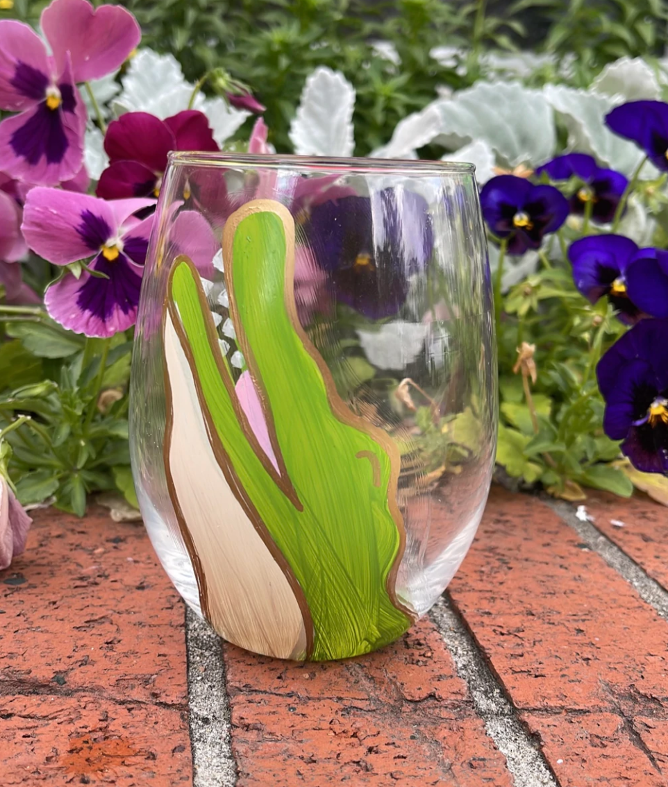Alligator Painted Stemless Wine