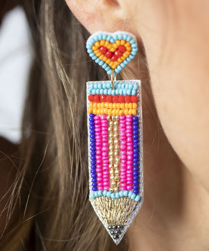 Bead Earring- Multi Pencil