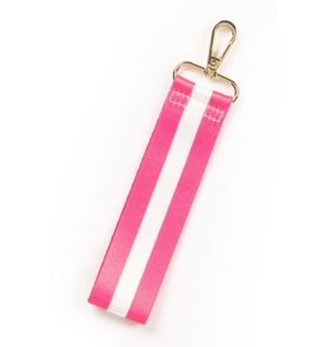 Hot Pink Stripe Wristlet Strap