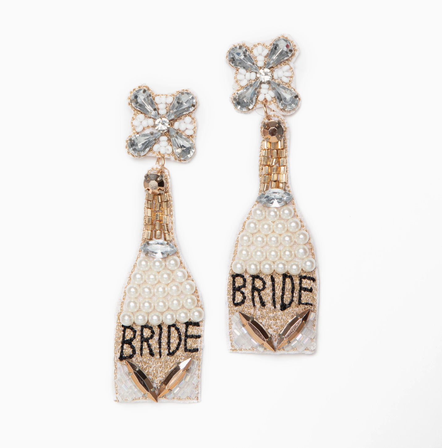 Gold Bride Bottle Earrings