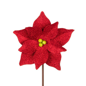 Glitter Poinsettia Yard Decor