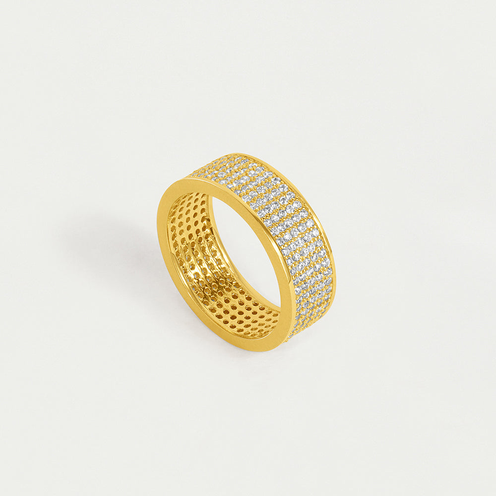 8- Petit Pave Thick Stacking Ring
