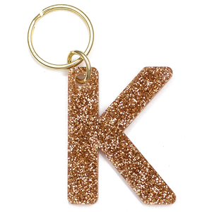 Glitter Initial Keychain