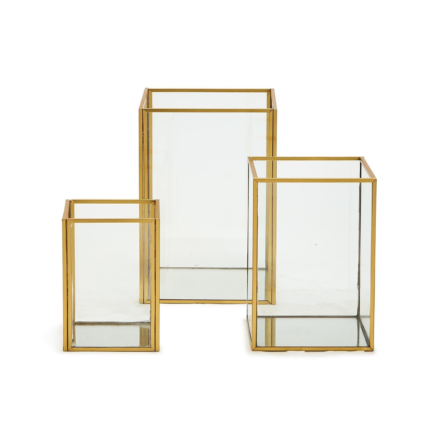 Small Gold Rectangle Window Vase