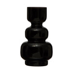 Black glass vase on white background