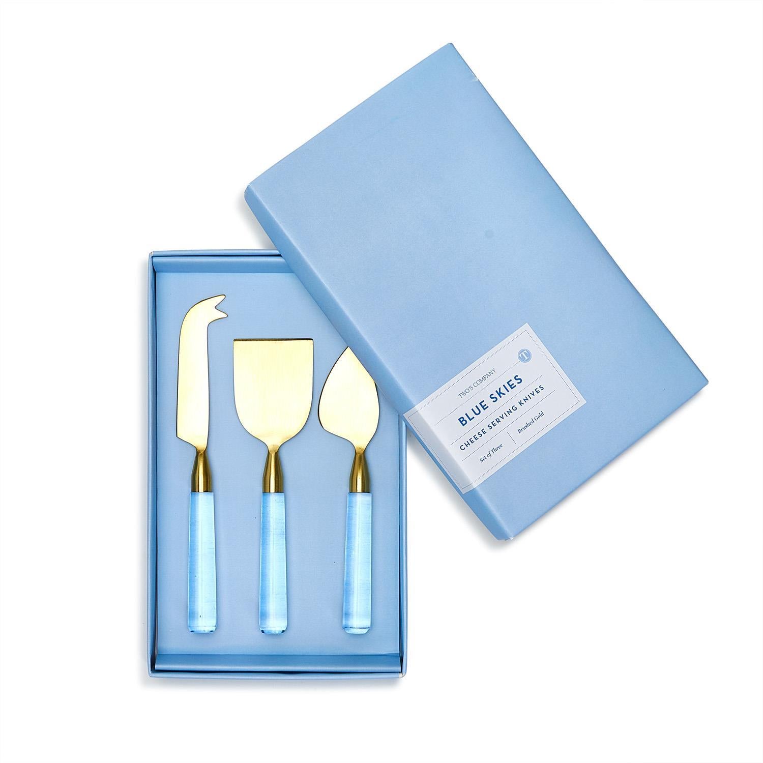 Blue Skies Set of 3 Cheese Knives in Gift Box
