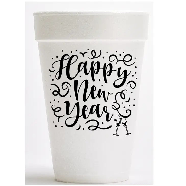 Happy New Year Clear 16oz Plastic Party Cups 8ct