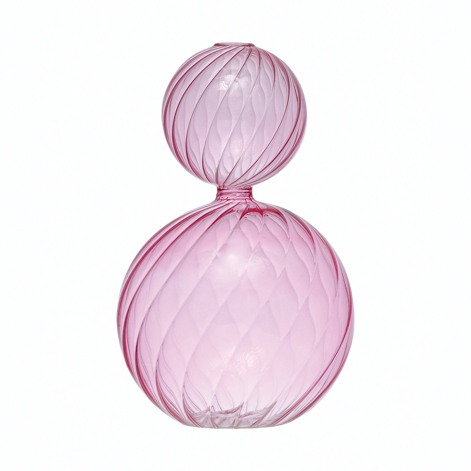 Twisted Pink Glass Vase