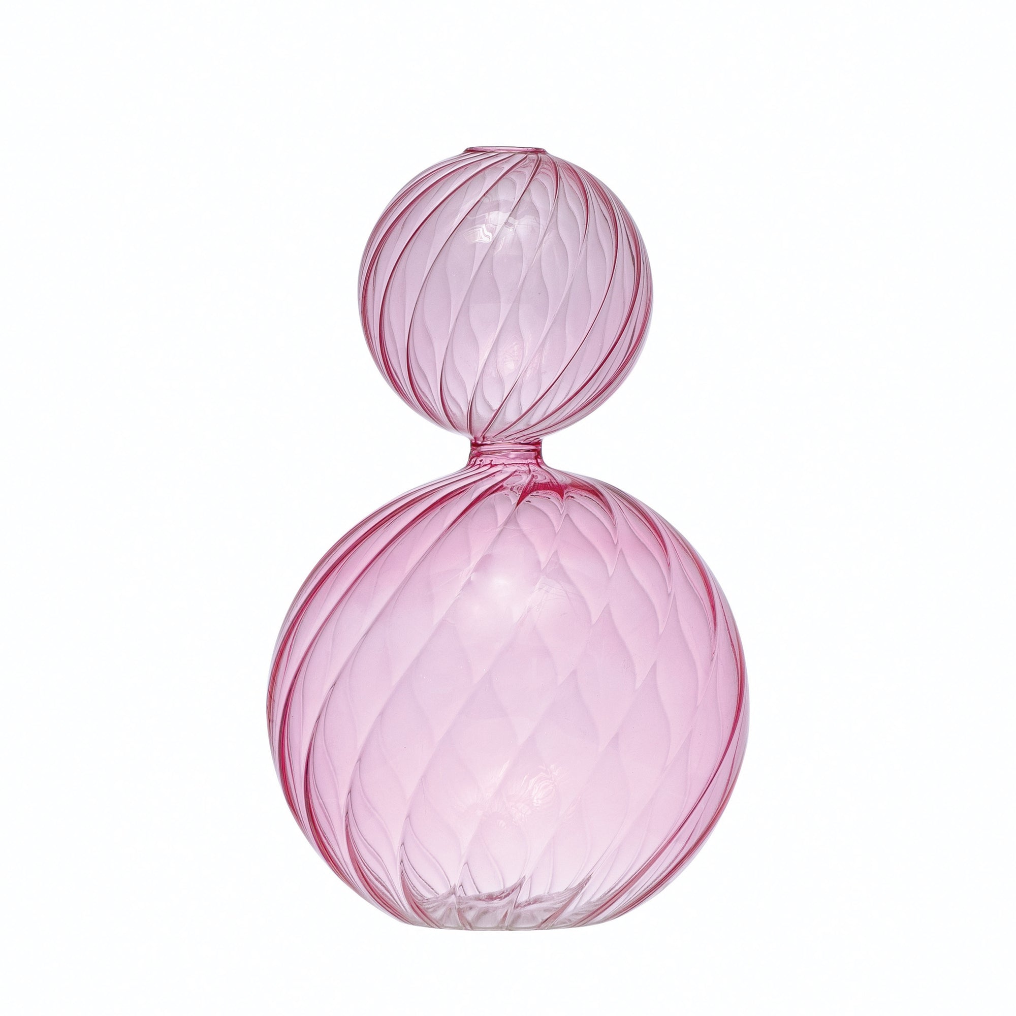 Twisted Pink Glass Vase