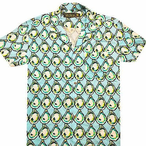 Blue Oyster Button Down Aloha Shirt