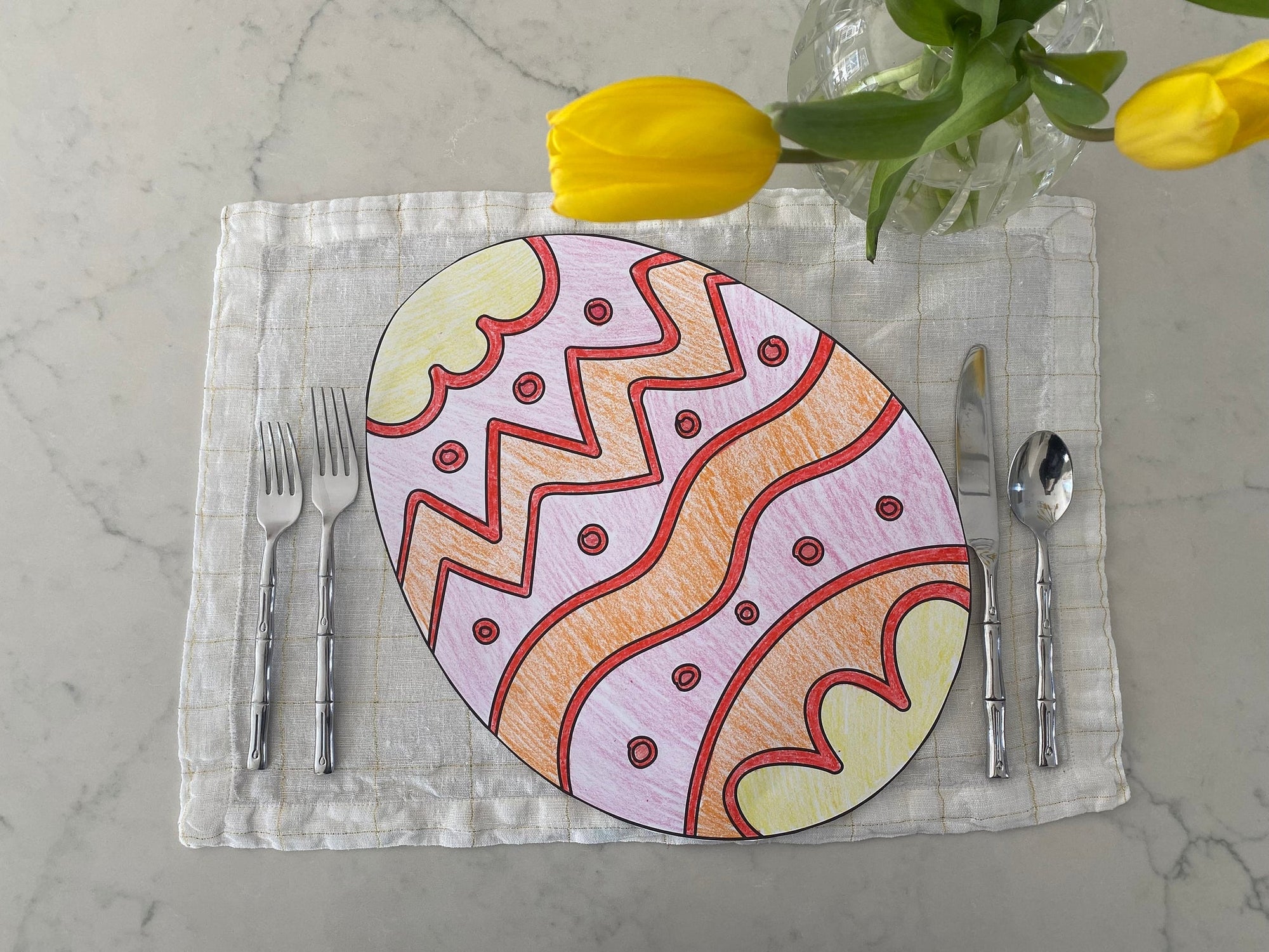 Coloring Pad Placemat- Easter Egg
