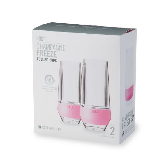 Pink Tinted Champagne Freeze Cooling Cups (Set)