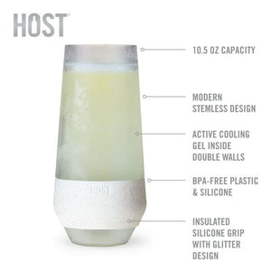 Glitter Champagne Freeze Cooling Cups (Set)