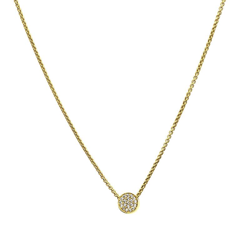 Pave Knockout Pendant- White Topaz