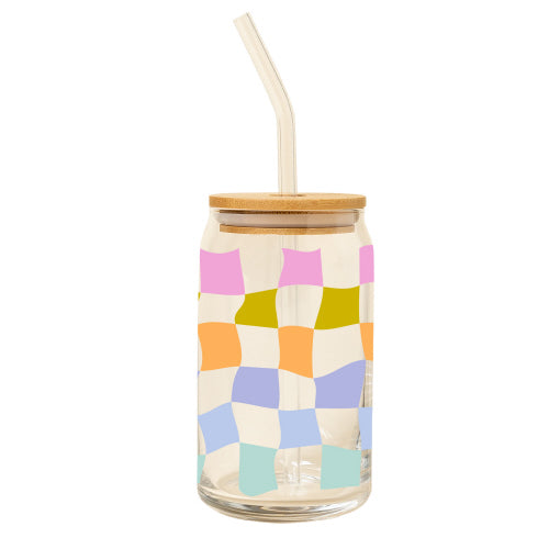 Glass w/Lid & Straw Carnival Check