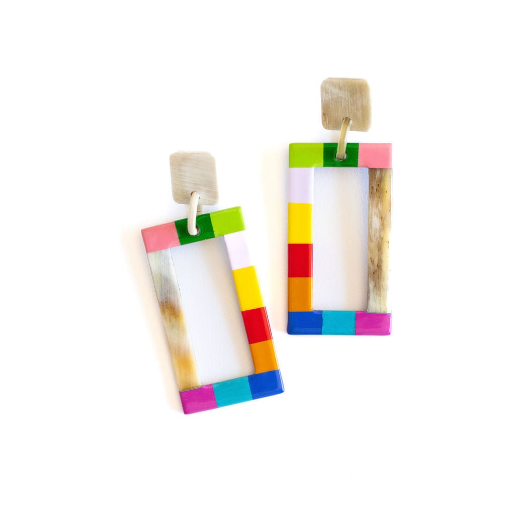 Rainbow Color Block Earring